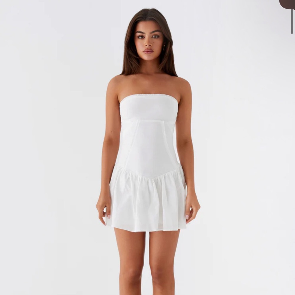 Peppermayo White Linen Mini Dress